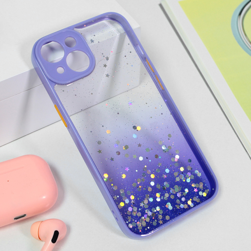 Maska Frame Glitter za iPhone 14 6.1 ljubicasta