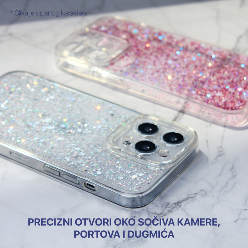 Maska Glitter za iPhone 13 Pro 6.1 roze