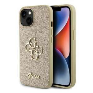 Maska Guess Hc Fixed Glitter 4G Big Metal Logo za iPhone 15 6.1 zlatna (GUHCP15SHG4SGD)