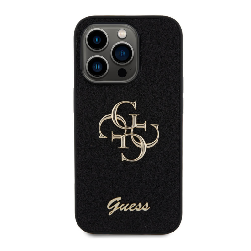 Maska Guess Hc Fixed Glitter 4G Big Metal Logo za iPhone 15 Pro 6.1 crna (GUHCP15LHG4SGK)