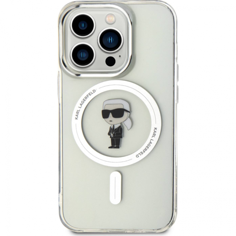 Maska Karl Lagerfeld Hc Magsafe IML Ikonik za iPhone 15 Pro 6.1 transparent (KLHMP15LHFCKNOT)