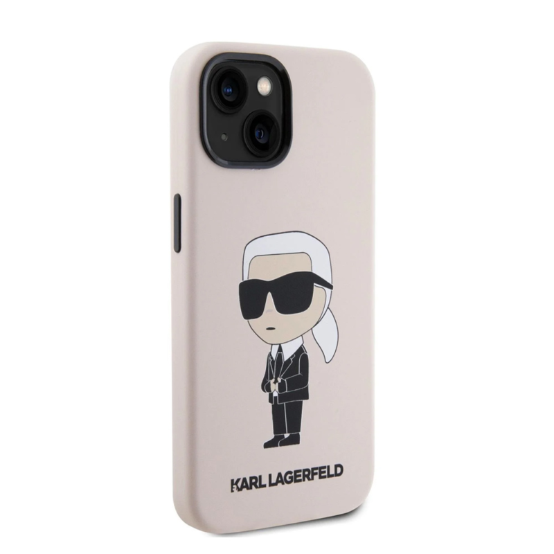 Maska Karl Lagerfeld Hc Silicone NFT Ikonik za iPhone 15 6.1 roze (KLHCP15SSNIKBCP)