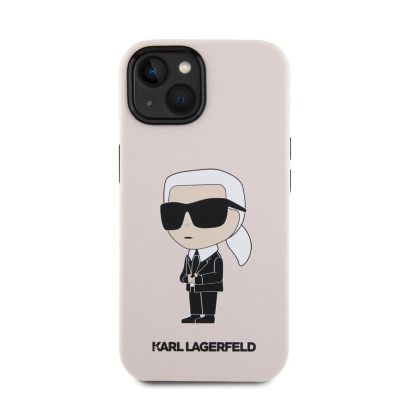 Maska Karl Lagerfeld Hc Silicone NFT Ikonik za iPhone 15 6.1 roze (KLHCP15SSNIKBCP)