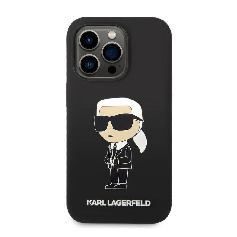 Maska Karl Lagerfeld Hc Silicone NFT Ikonik za iPhone 15 Pro Max 6.7 crna (KLHCP15XSNIKBCK)