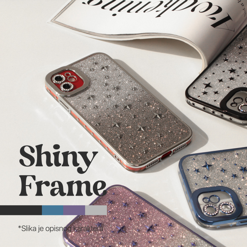 Maska Shiny Frame za iPhone 13 6.1 srebrna