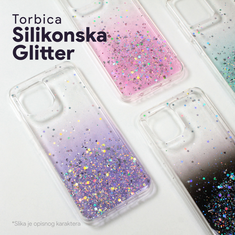 Maska Silikonska Glitter za Honor X7 roze