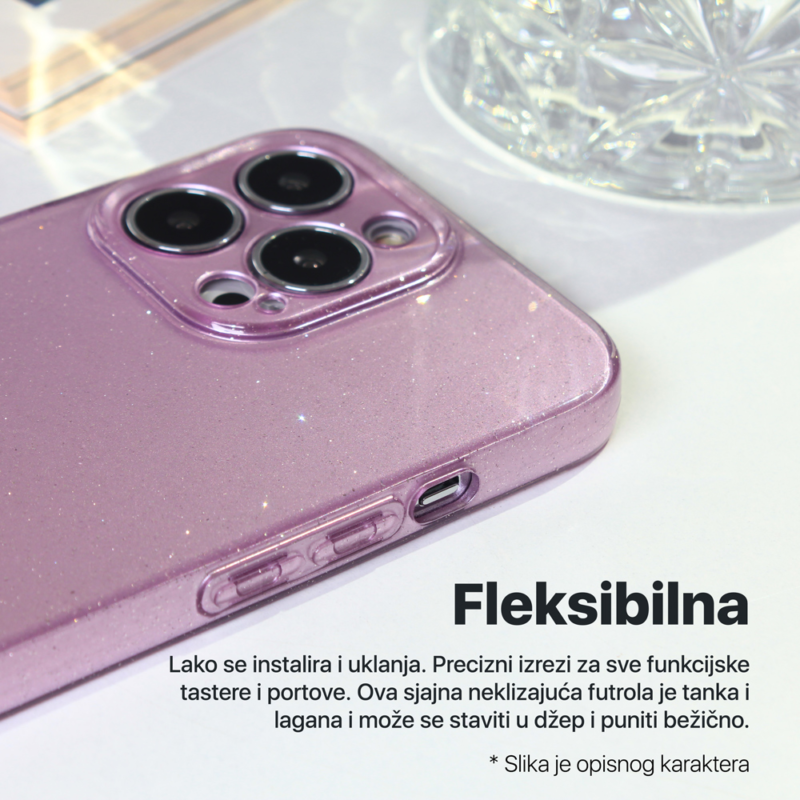 Maska Sparkle Dust za iPhone 12 6.1 roze