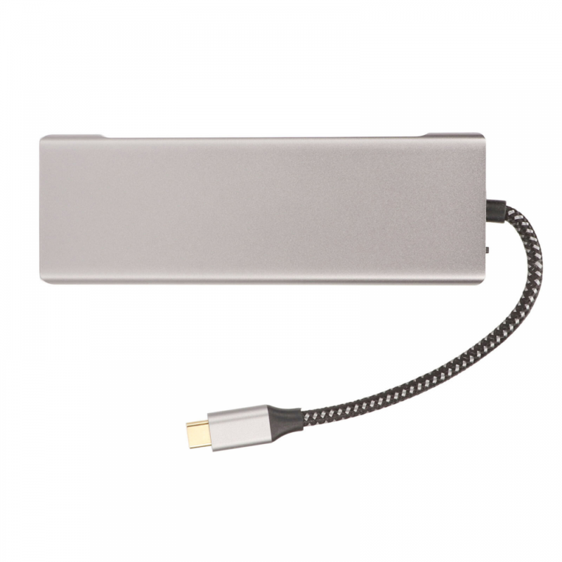 Adapter Type C na HDMI, Type C, PD, USB 3.0, USB 2.0, SD card, TF i M.2 NVMe 8 u 1 20cm kabl