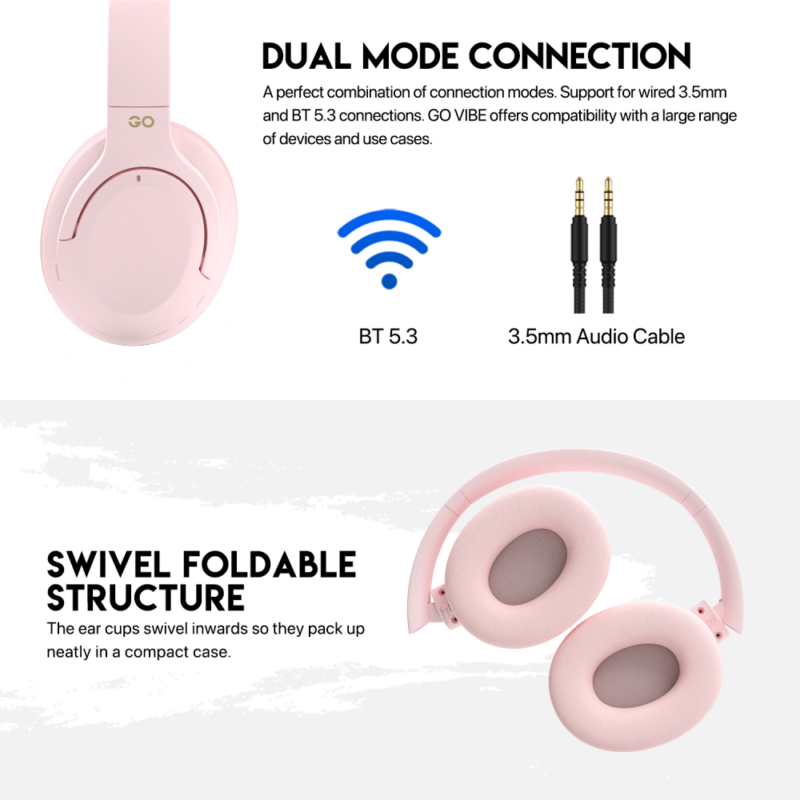 Bluetooth slusalice Fantech GO Vibe WH05 pink
