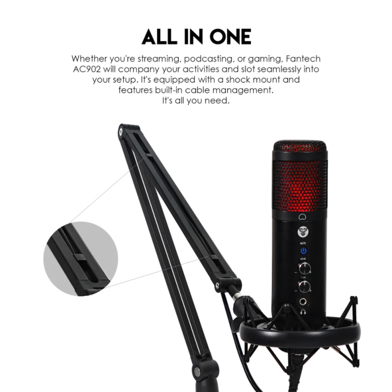 Studijski stalak za mikrofon Fantech AC902 Microfone boom arm crni