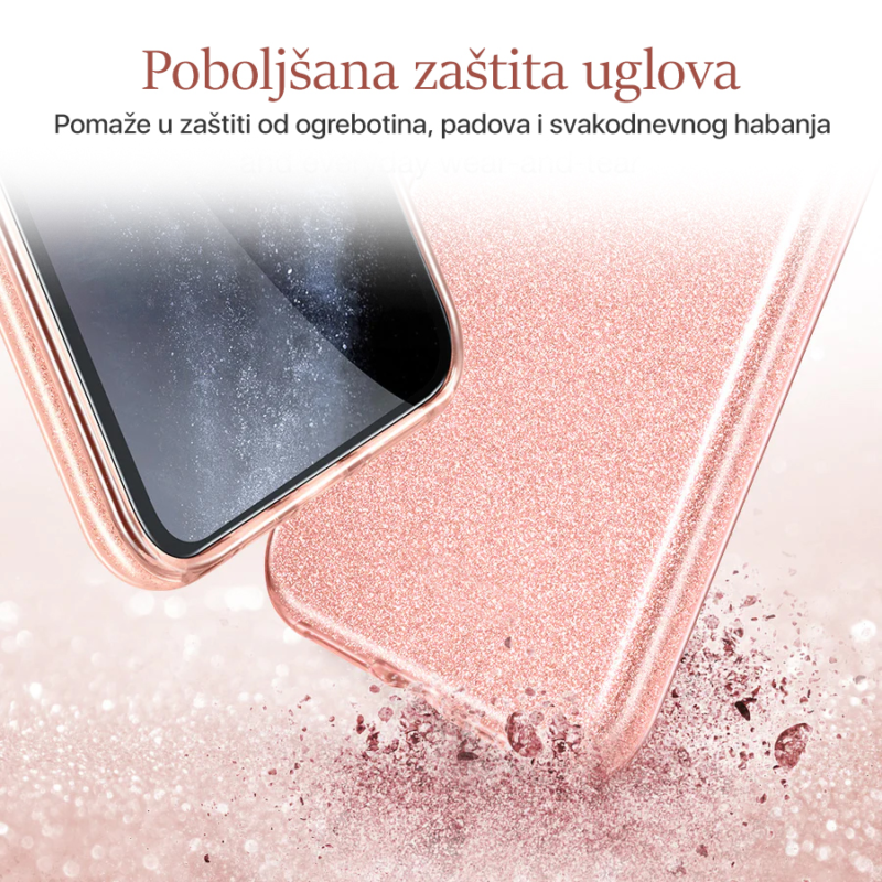 Maska Crystal Dust za iPhone 14 6.1 srebrna