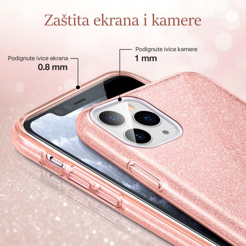 Maska Crystal Dust za iPhone 14 6.7 Plus roze